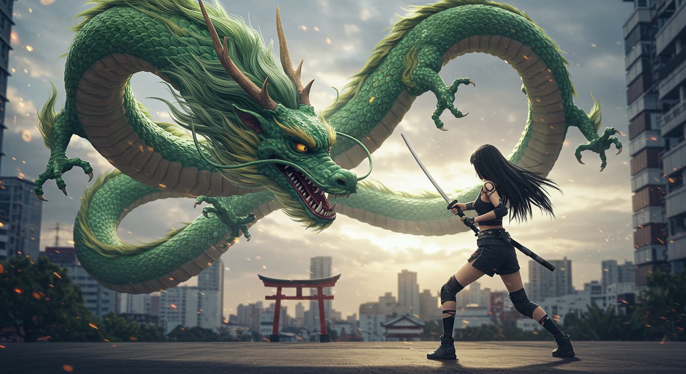 龍と戦う