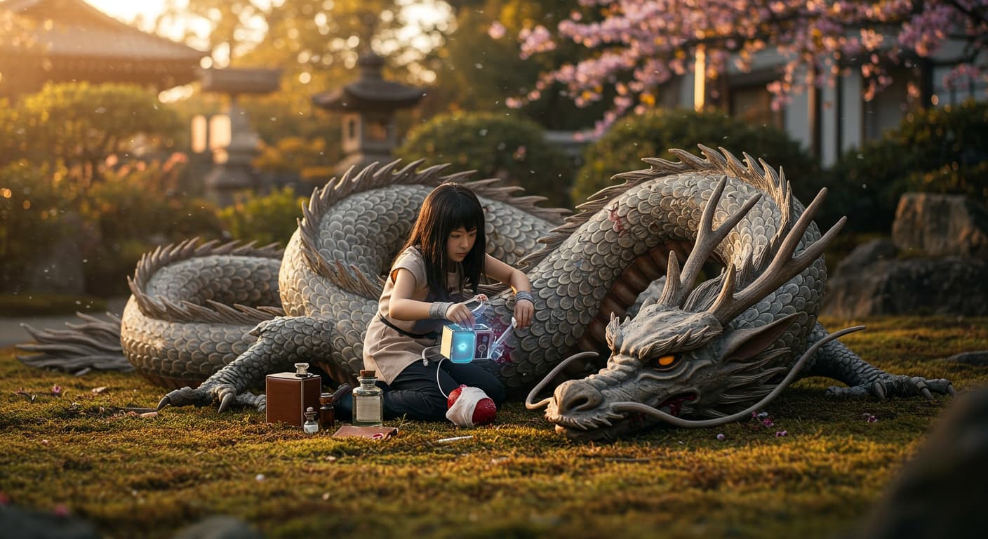 龍を助ける・手当をする